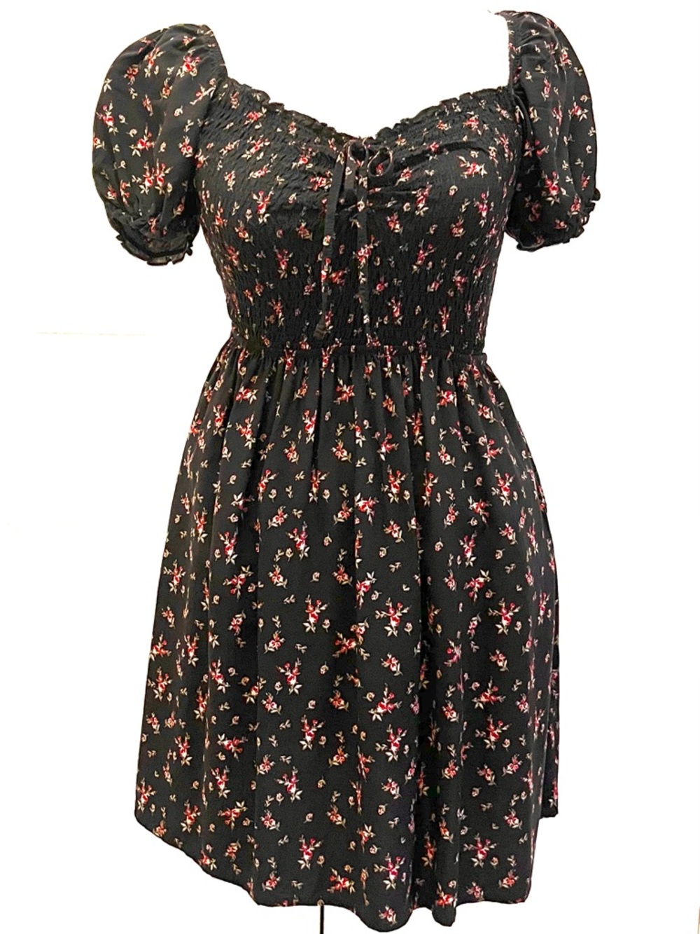 Floral Smocked Mini Dress  XS